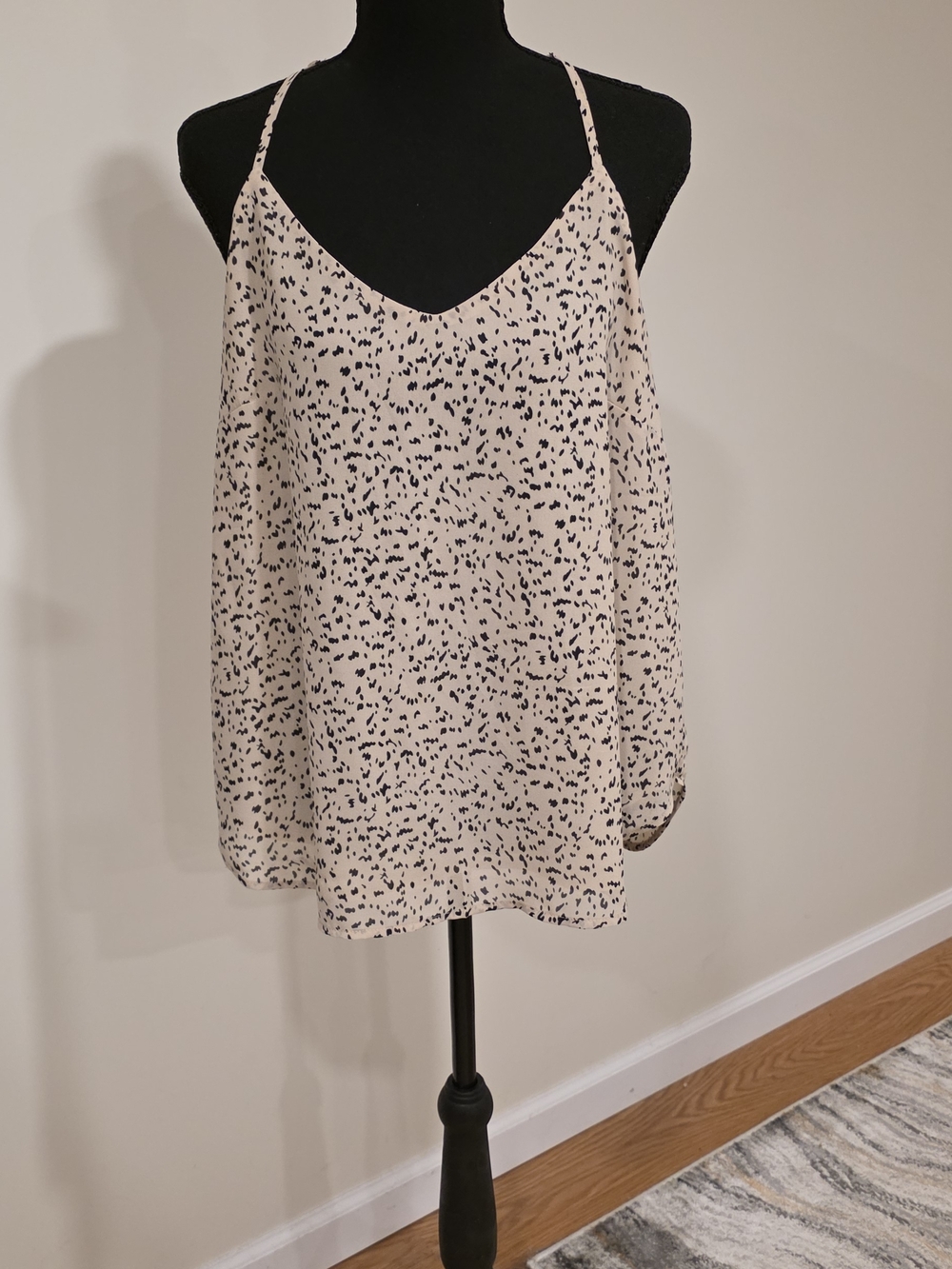 Ivory Speckle Print Spaghetti-Strap Cami